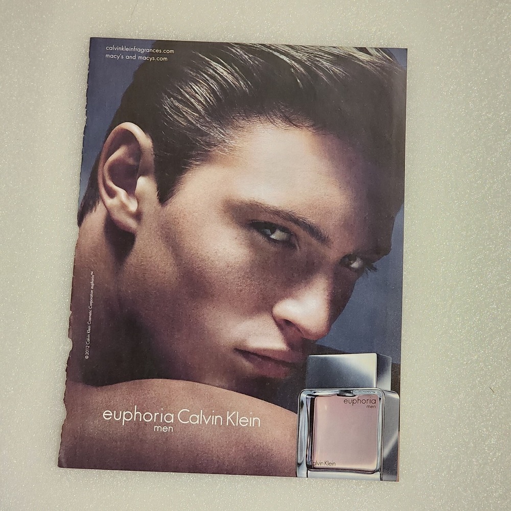 Calvin Klein Euphoria for Men Fragrance Cologne 2012 Print Ad 8x10 Vintage Paper